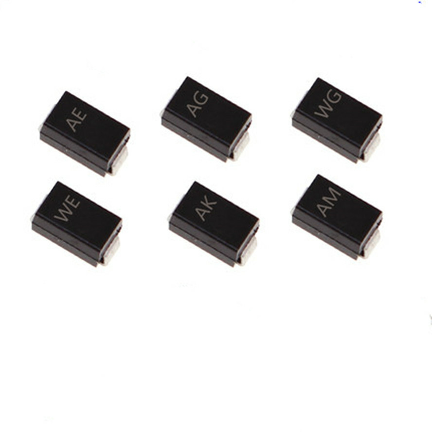 50PCS SMAJ5.0A ~ SMAJ400A SMAJ5.0CA ~ SMAJ400CA SMA DO-214AC TVS Diodes