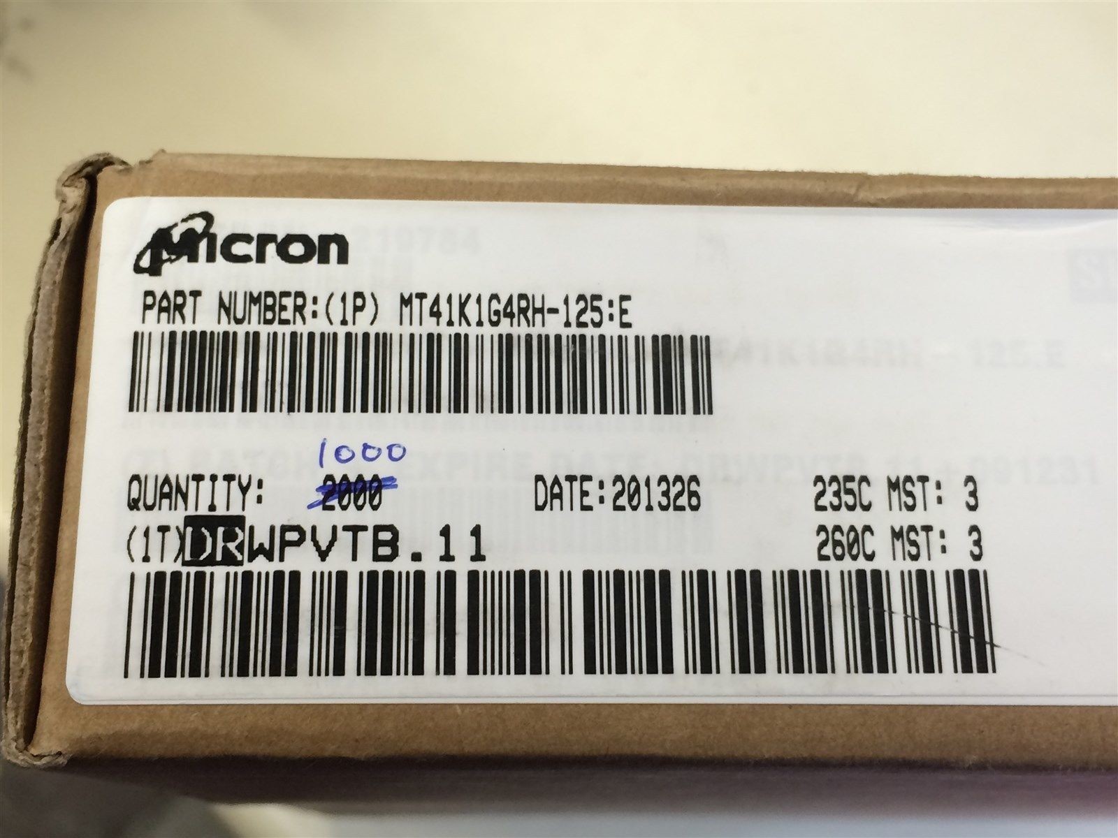 MT41K1G4RH-125 MICRON MT41K1G4RH125E IC DDR3 SDRAM 4GBIT FBGA SMD ROHS 2 PIECES