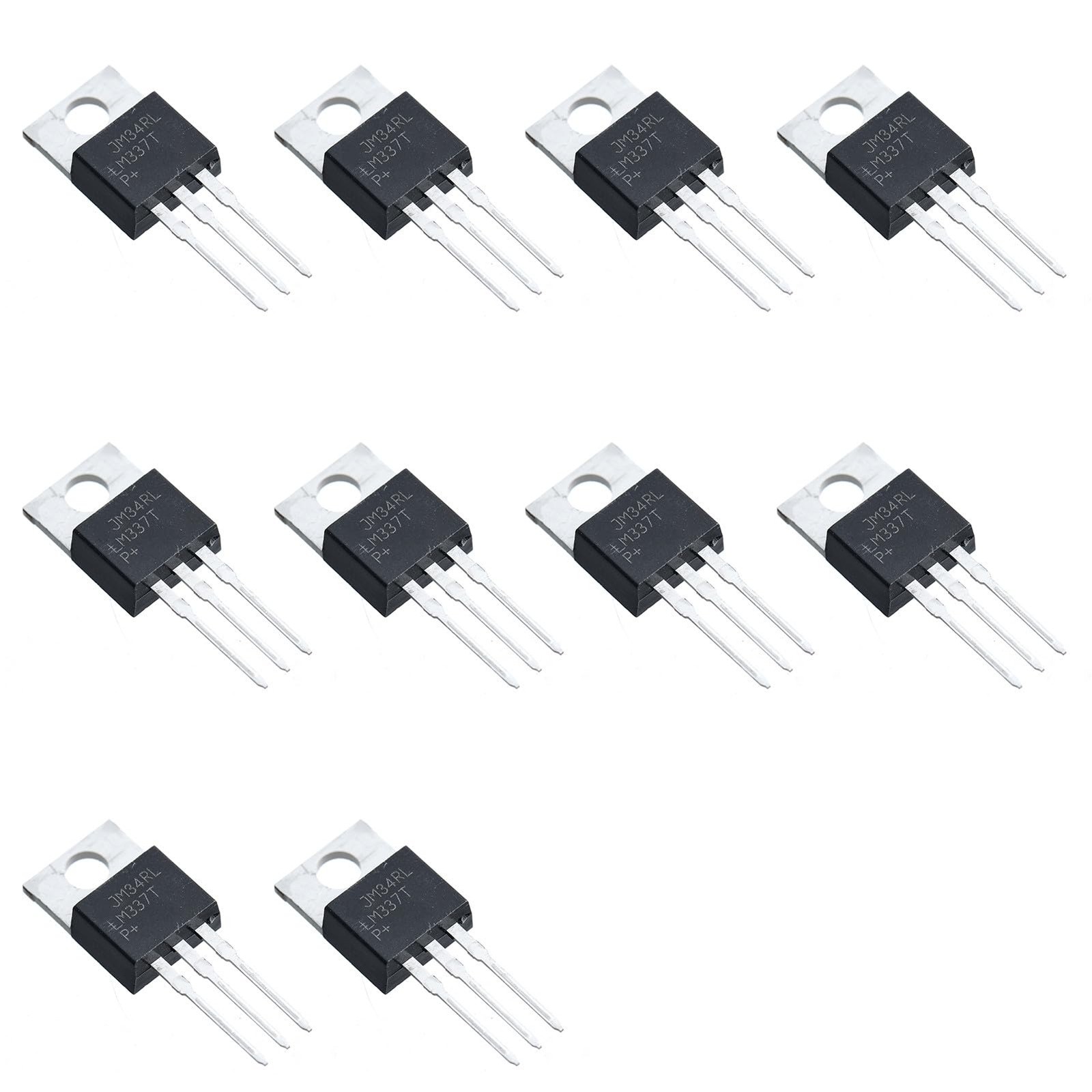 10 PCS LM337T 3Terminal Negative Adjustable Voltage Regulator 1.5A TO220AB