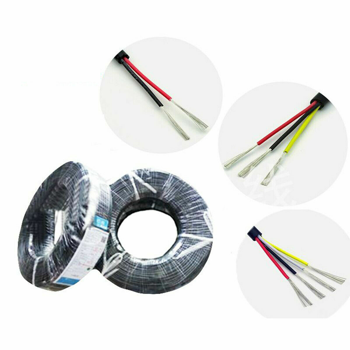 2 3 4 Core Round Flexible Soft PVC Cable 26 AWG Strand Wire Power Signal Control