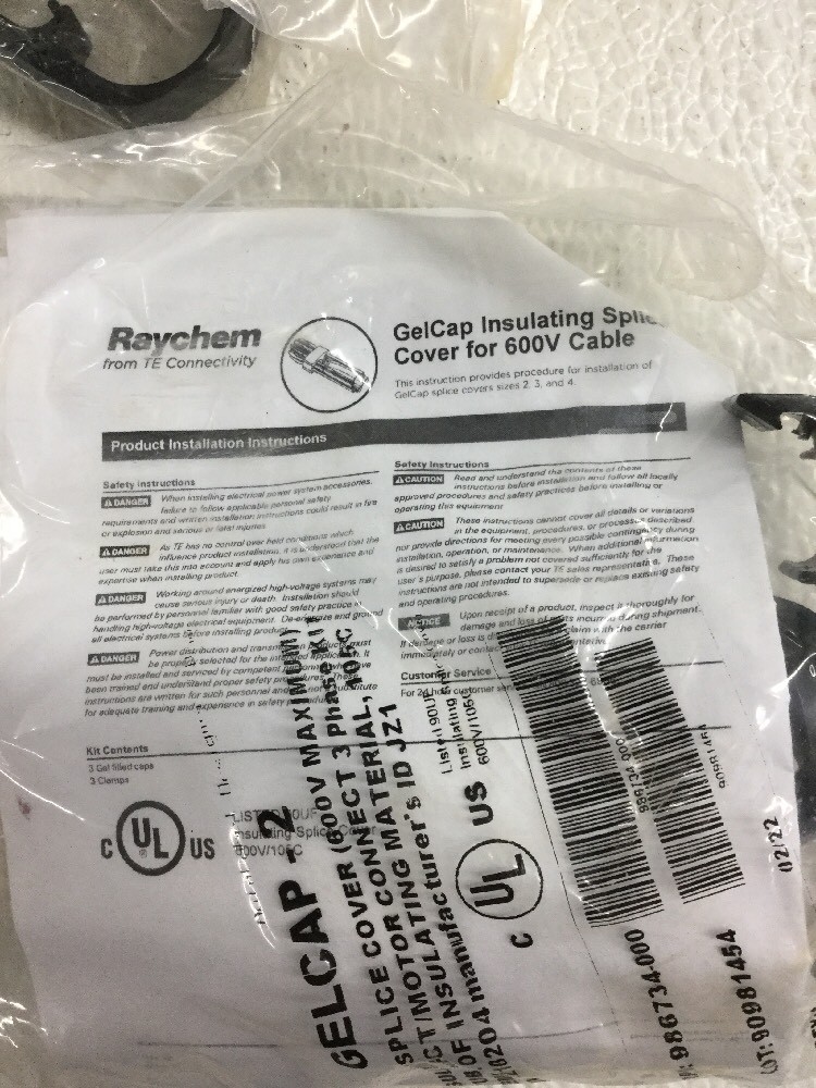 Raychem Insulating Splice Cover GELCAP-2 For 600V Cable New In Bag
