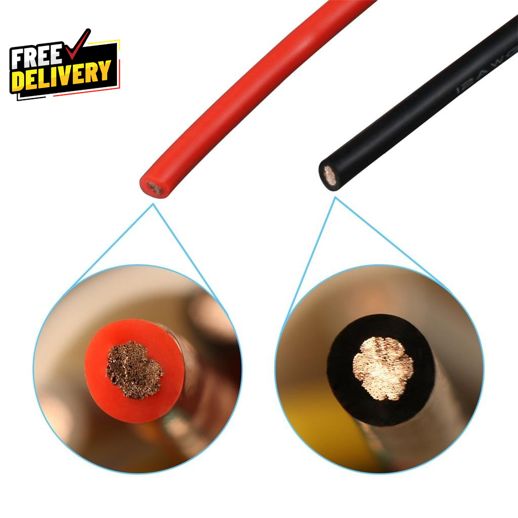 12 Gauge Silicone Wire Spool Red and Black Each 25Ft Flexible 12 AWG Str…..