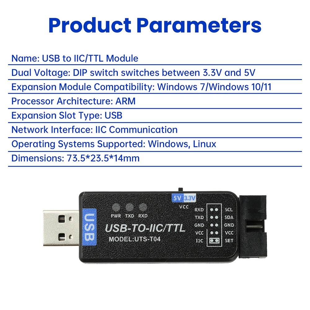 USB to IC2 IIC/TTL Serial Port UART Communication Module Flashing Downloader