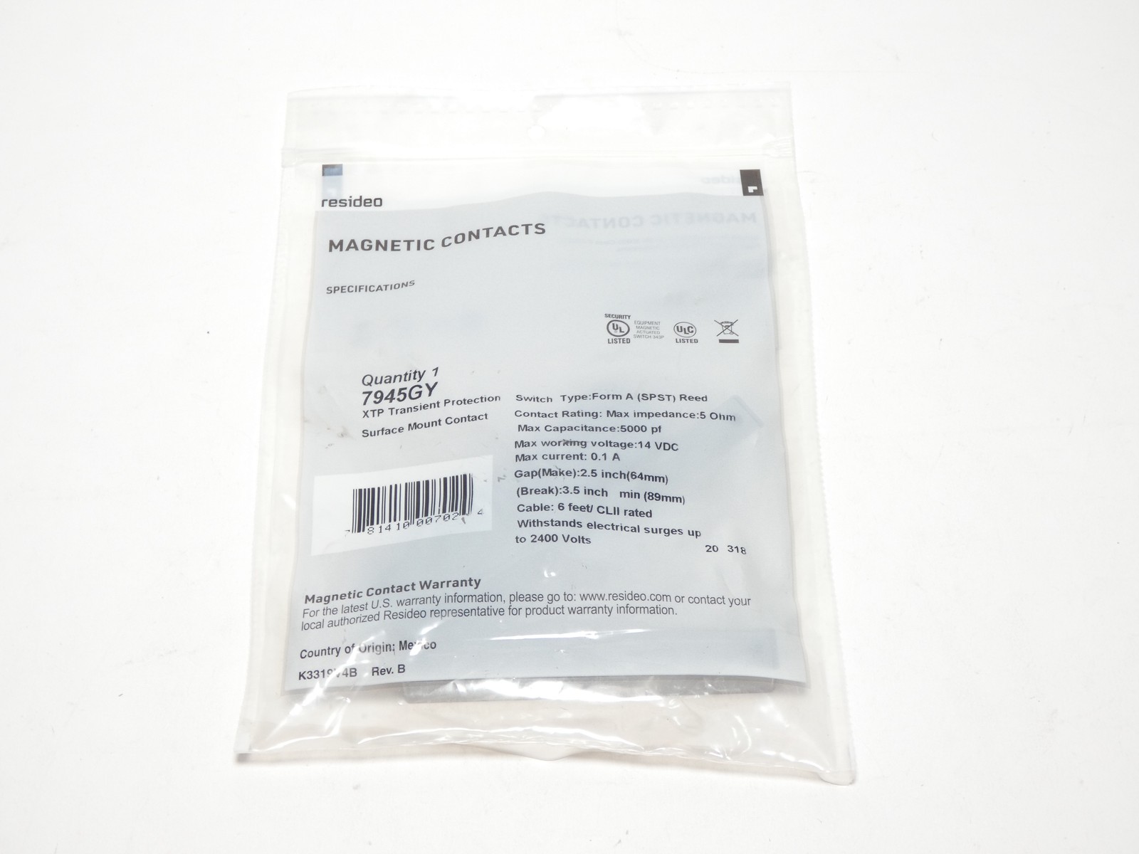Resideo 7945GY XTP Hardwired Surface-Mount Magnetic Contact Sensor – NEW Surp…