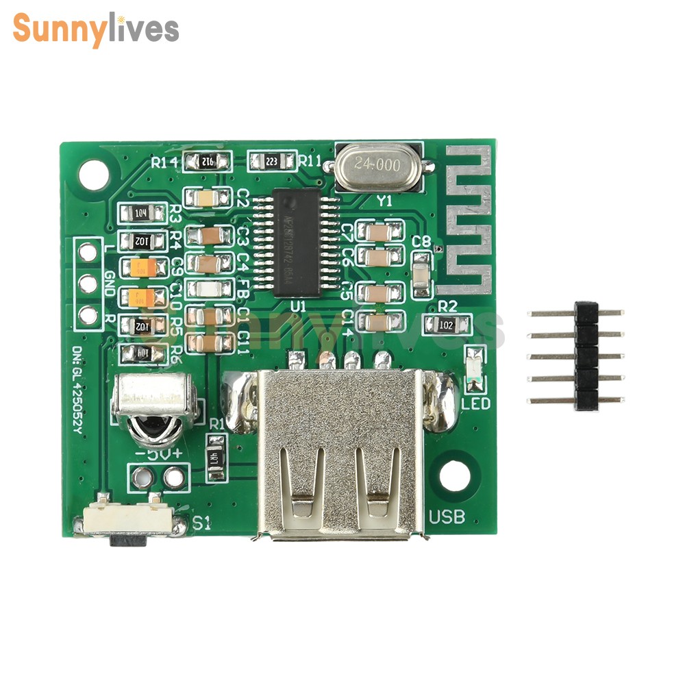 DC 3.3-5V Bluetooth Audio Receiver Module 2.0 Stereo Lossless Decoder Board USB