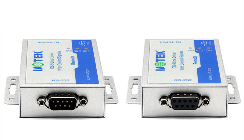 UOTEK 1 Pair Serial DB9 RS232 Extender RS-232 Adapter Distance Extension Driver