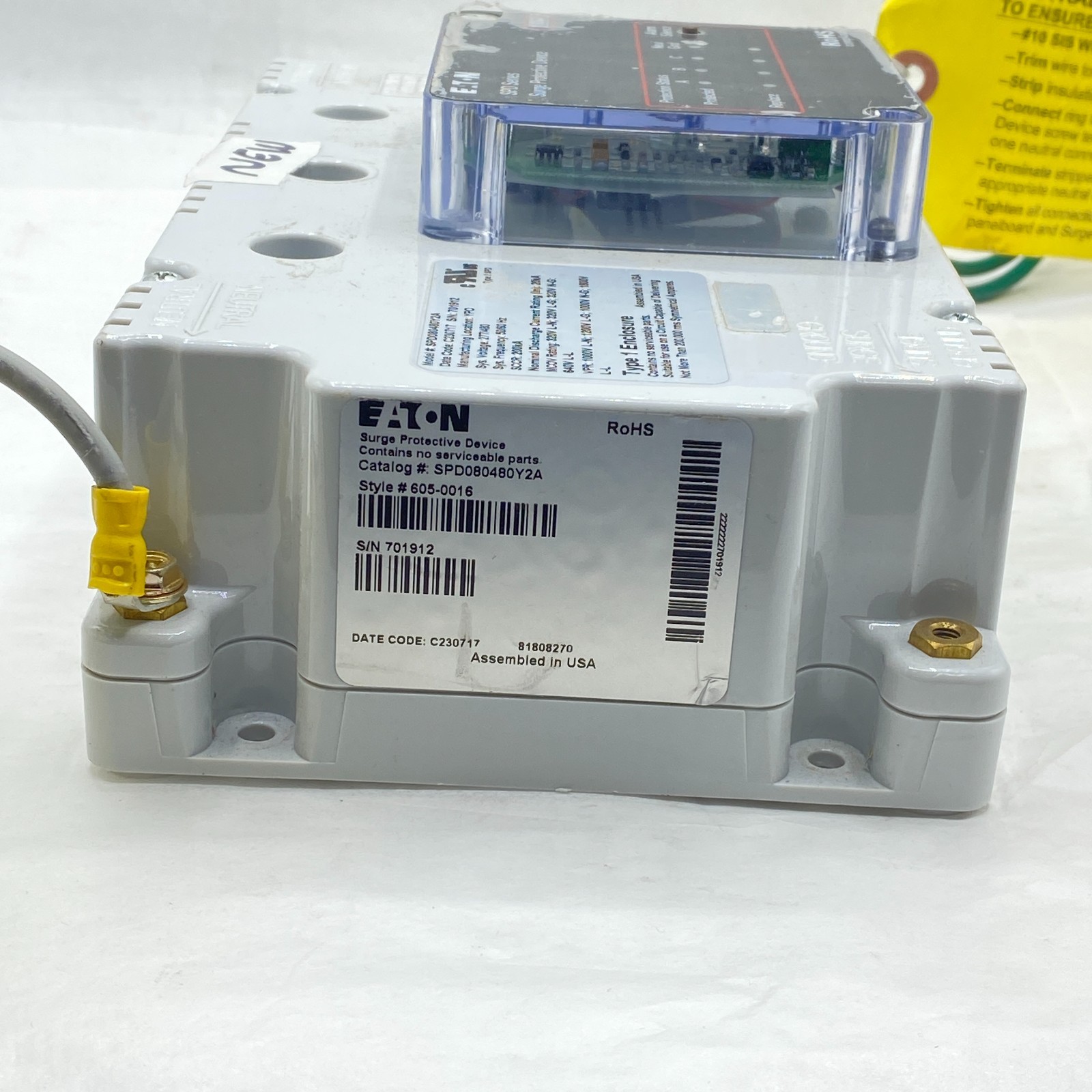 EATON SPD080480Y2A PANELBOARD SPD-SERIES SURGE PROTECTIVE DEVICE 605-0016 NEW