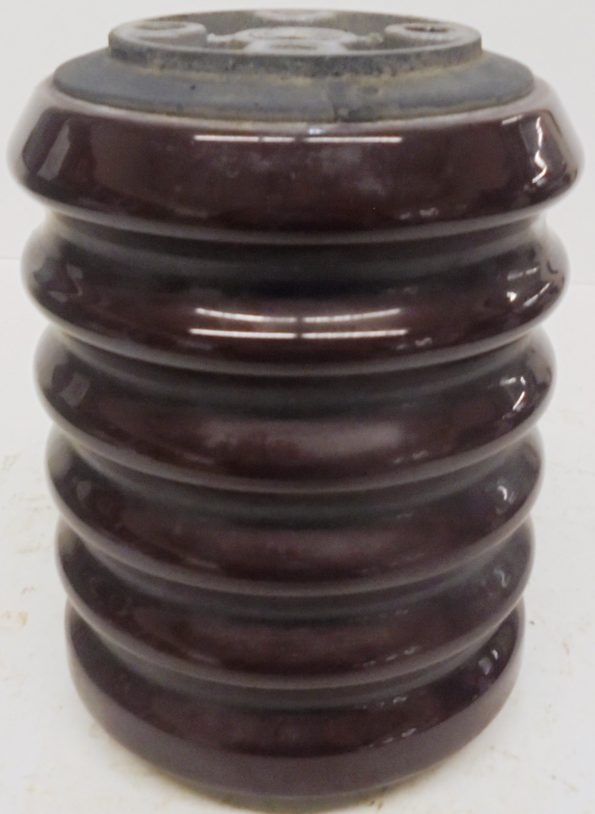 UNKNOWN BRAND ELECTRICAL INSULATOR, 6” X 4”, BROWN