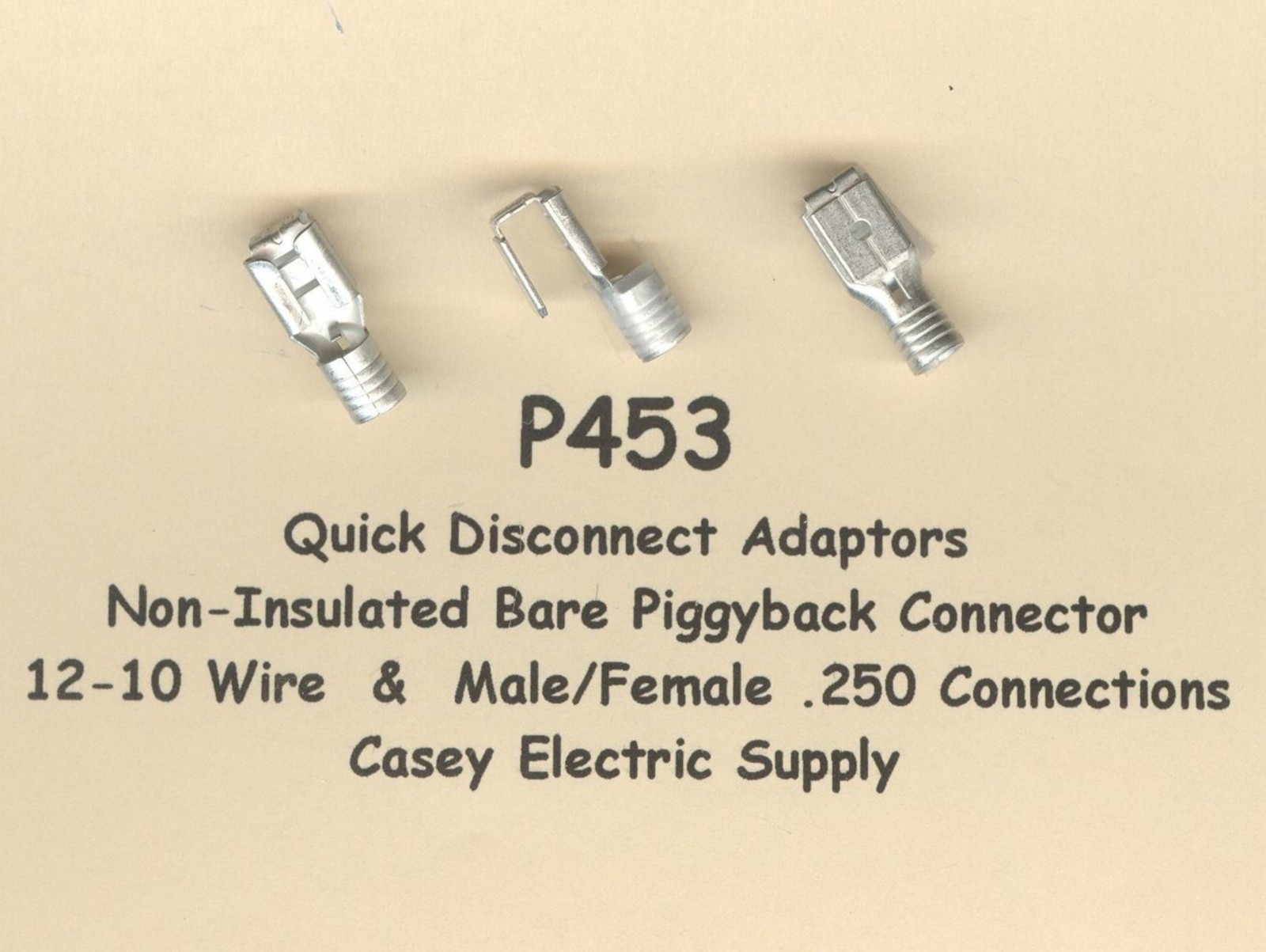 25 Bare Non Insulated PIGGYBACK Terminal Connectors #12-10 Gauge Wire AWG .250