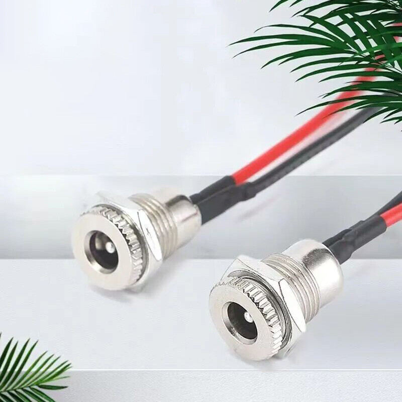 Female DC Power Supply Connector Socket Panel Mount Jack Plug 5.5 x 2.1mm/2.5mm