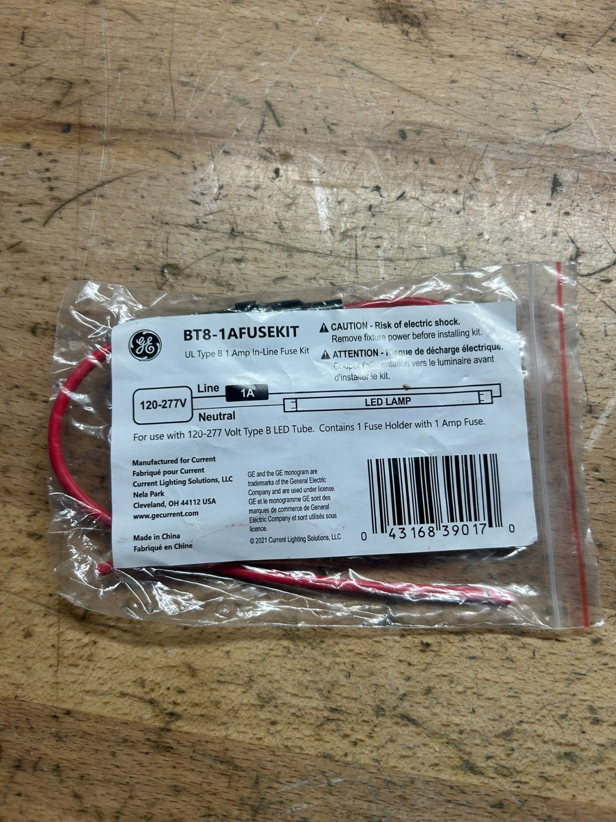 General Electric 1A 120-277V Type B In-Line Fuse Kit BT8-1AFUSEKIT-NEW IN PACKAG