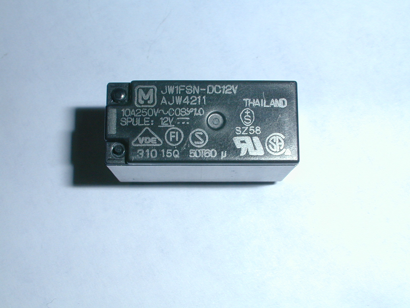 JW1FSN-DC12V General Purpose Relay 12VDC Coil SPDT 10A Contacts PC Board Sealed