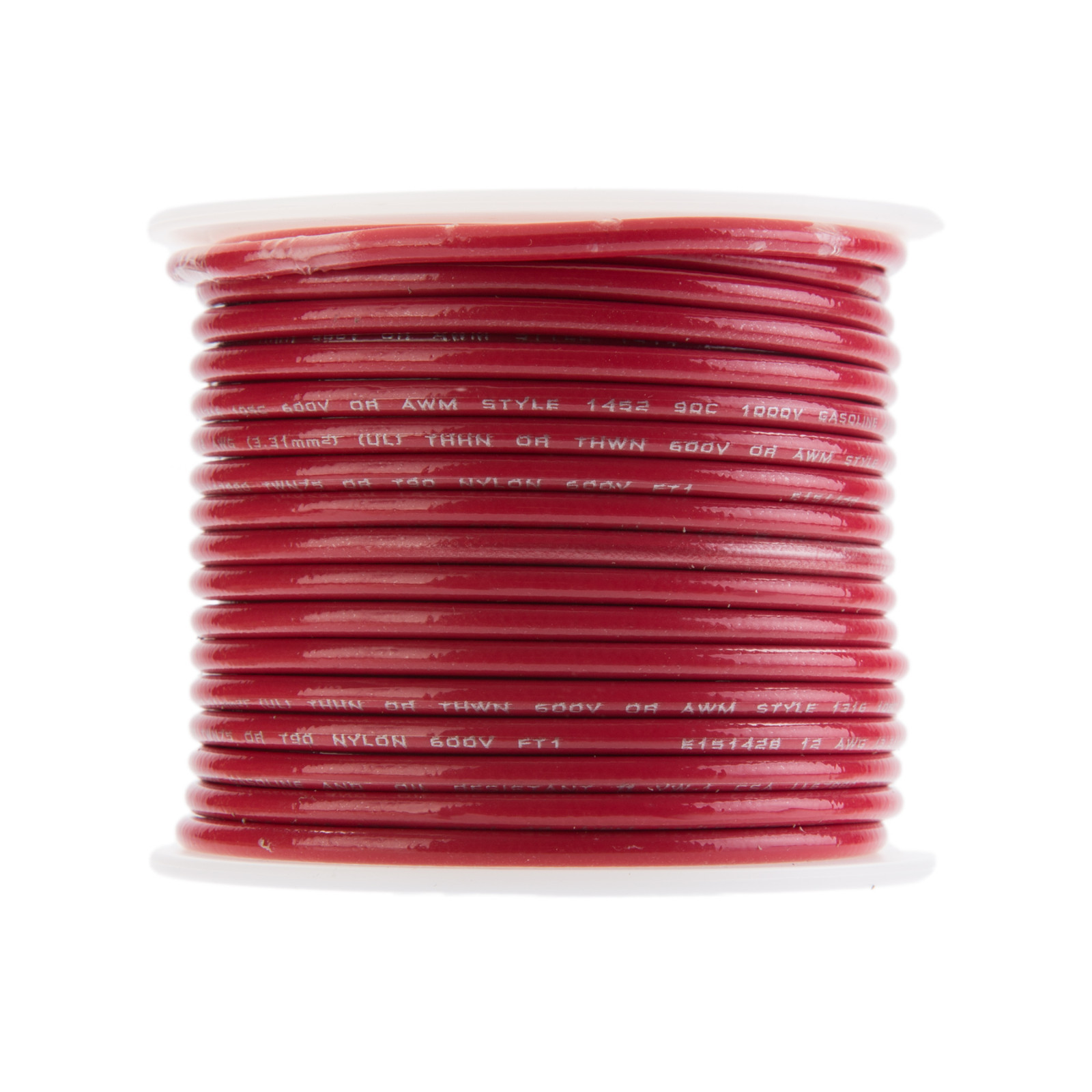 12 AWG Gauge Stranded THHN Wire Red 100 ft 0.128″ 600 Volts Building Wire