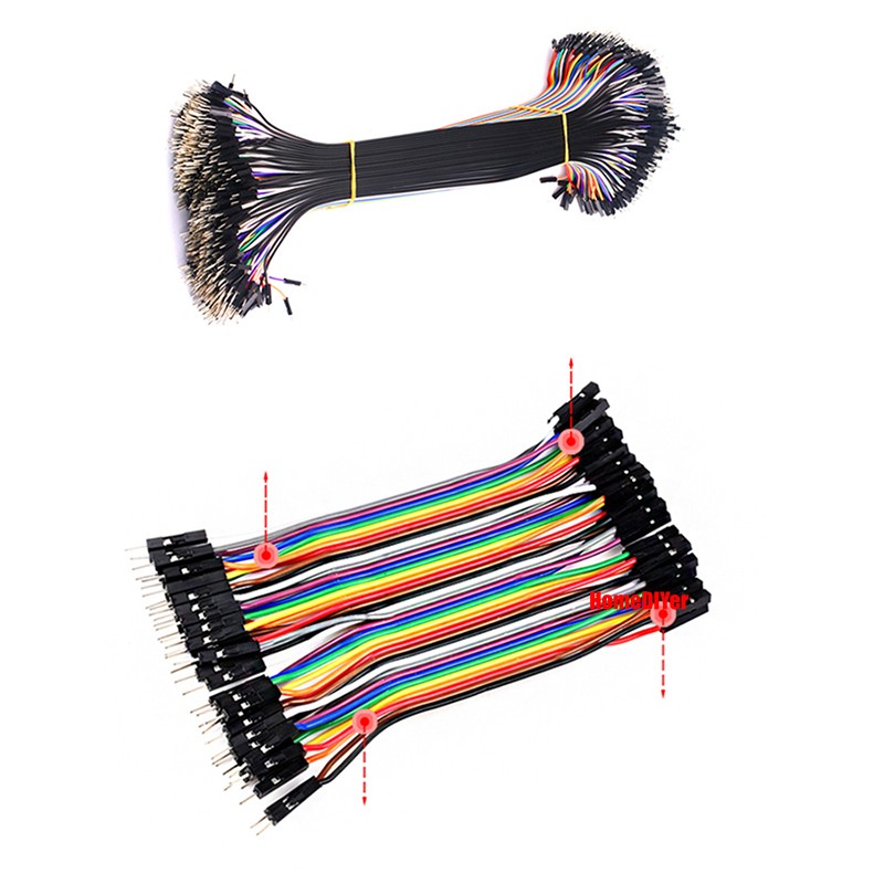 40PCS Dupont Jump Wires M-F M-M F-F Jumper Breadboard Cable Lead Hobby 10-40 Pin