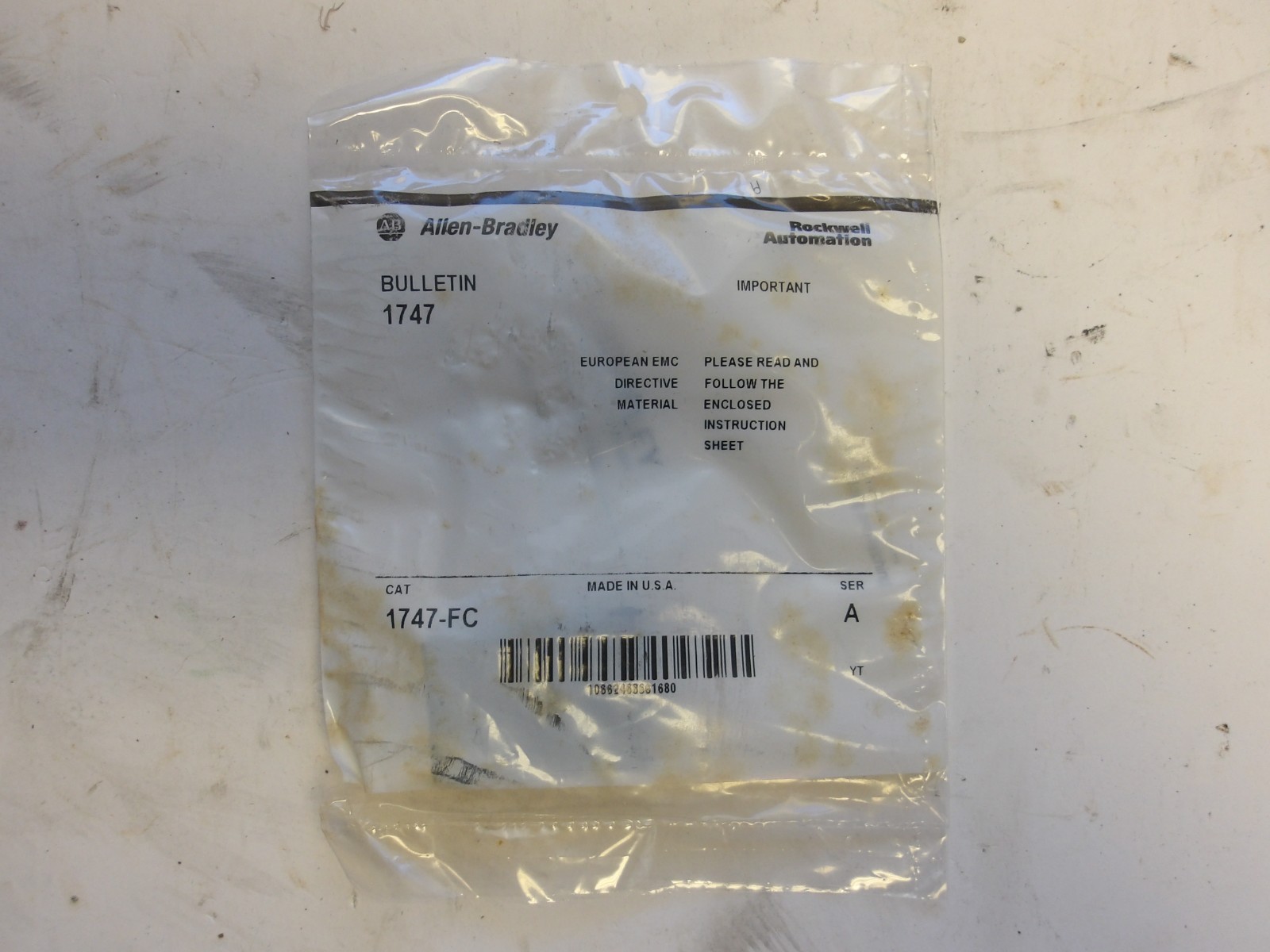 ALLEN-BRADLEY P/N 1747-L541 SERIES C SLC 500 MODULE PROCESS, 16K MEMORY SEALED