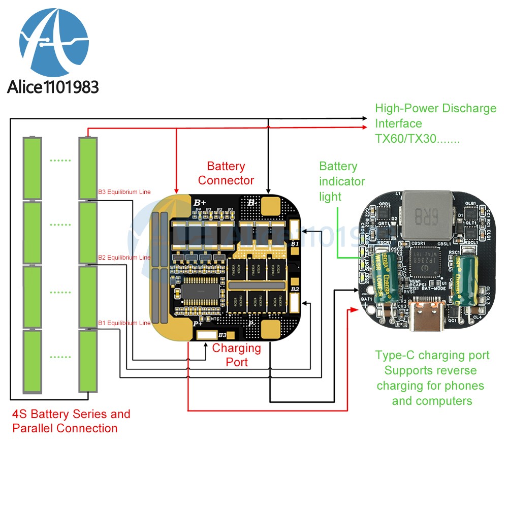 IP2368 Bidirectional Charging Discharging Module PD100W Boost-Buck Fast Charging