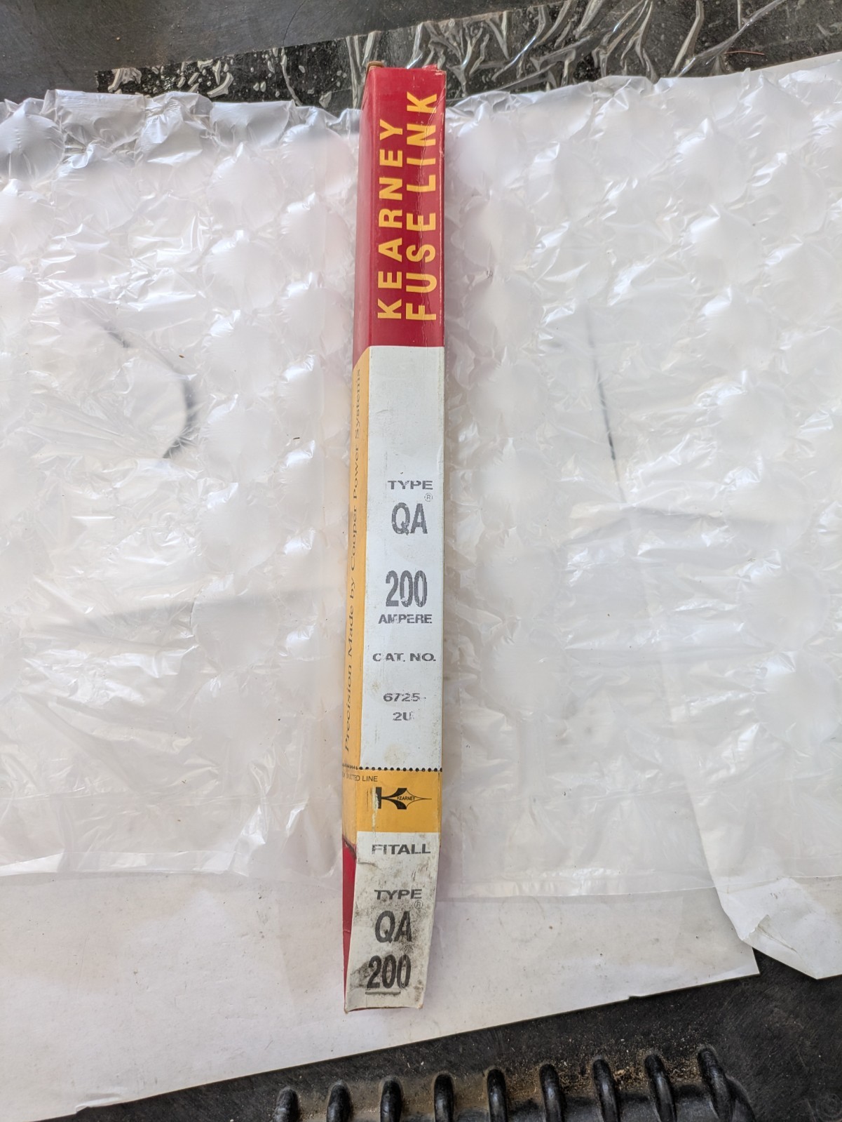 Kearney Fuse Link QA 200A Cat 6725-2U Medium Blow Yellow 23” Fuse Link