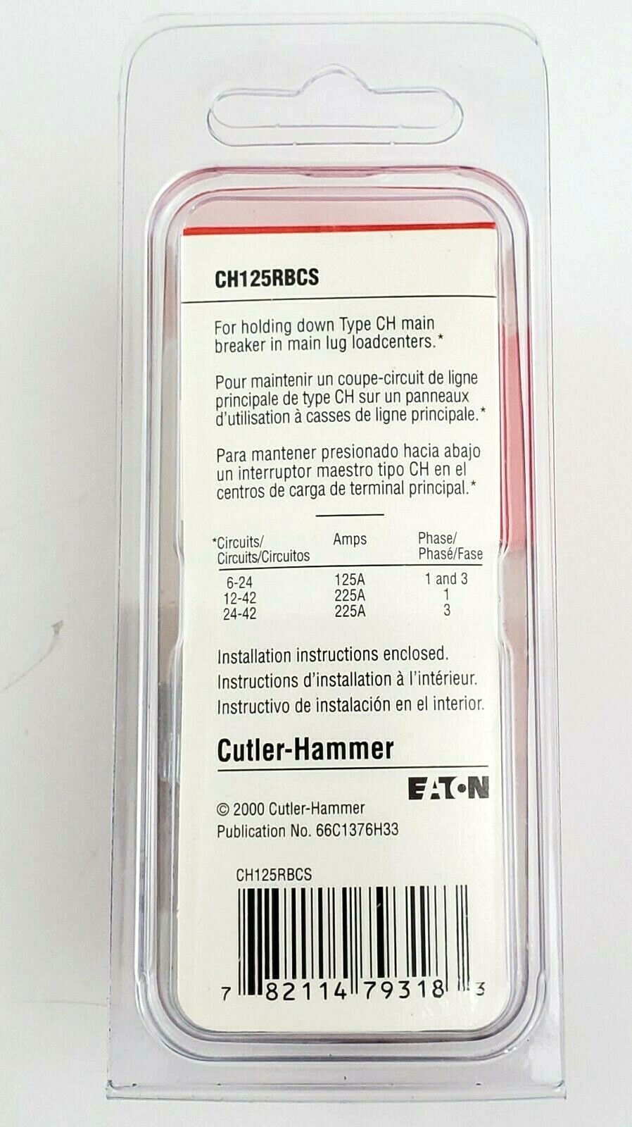 Lot of 3 Cutler Hammer CH125RBCS Hold Down Kits For Type CH Main Circuit Breaker