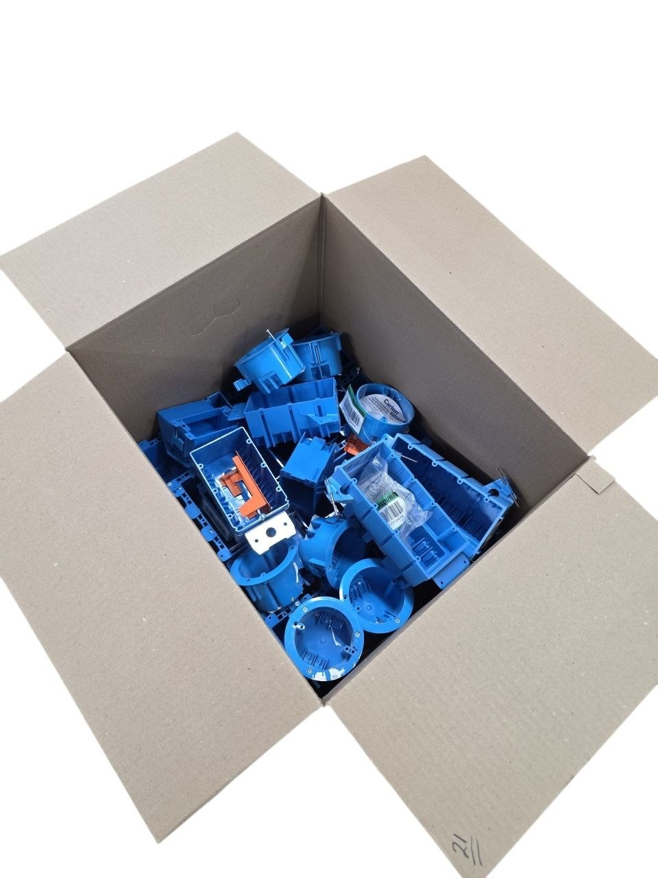 LOT OF 100 Mixed Lot Of Plastic Electrical Boxes Many Types And Sizes