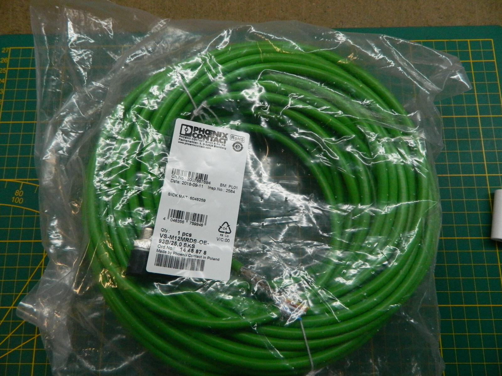 1x PHOENIX CONTACT VS-M12MRDS-OE-93B/25.0 SKS -NEW- 25m network cable 1448878