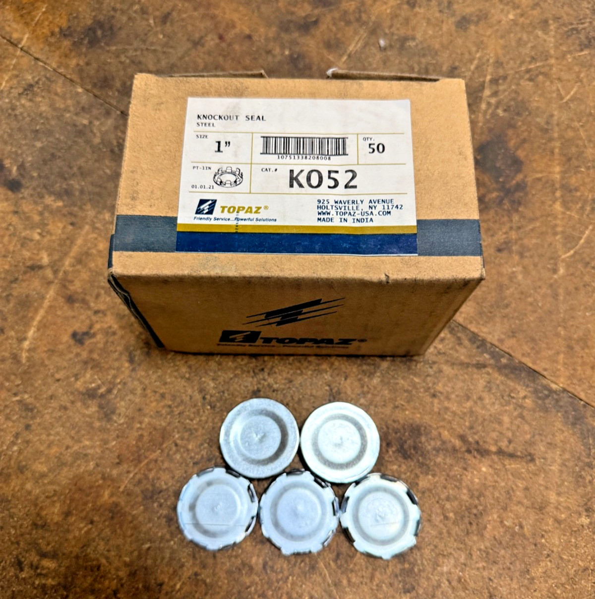 Topaz K052 Knockout Seal 1″ Steel – Snap In (Qty 50)
