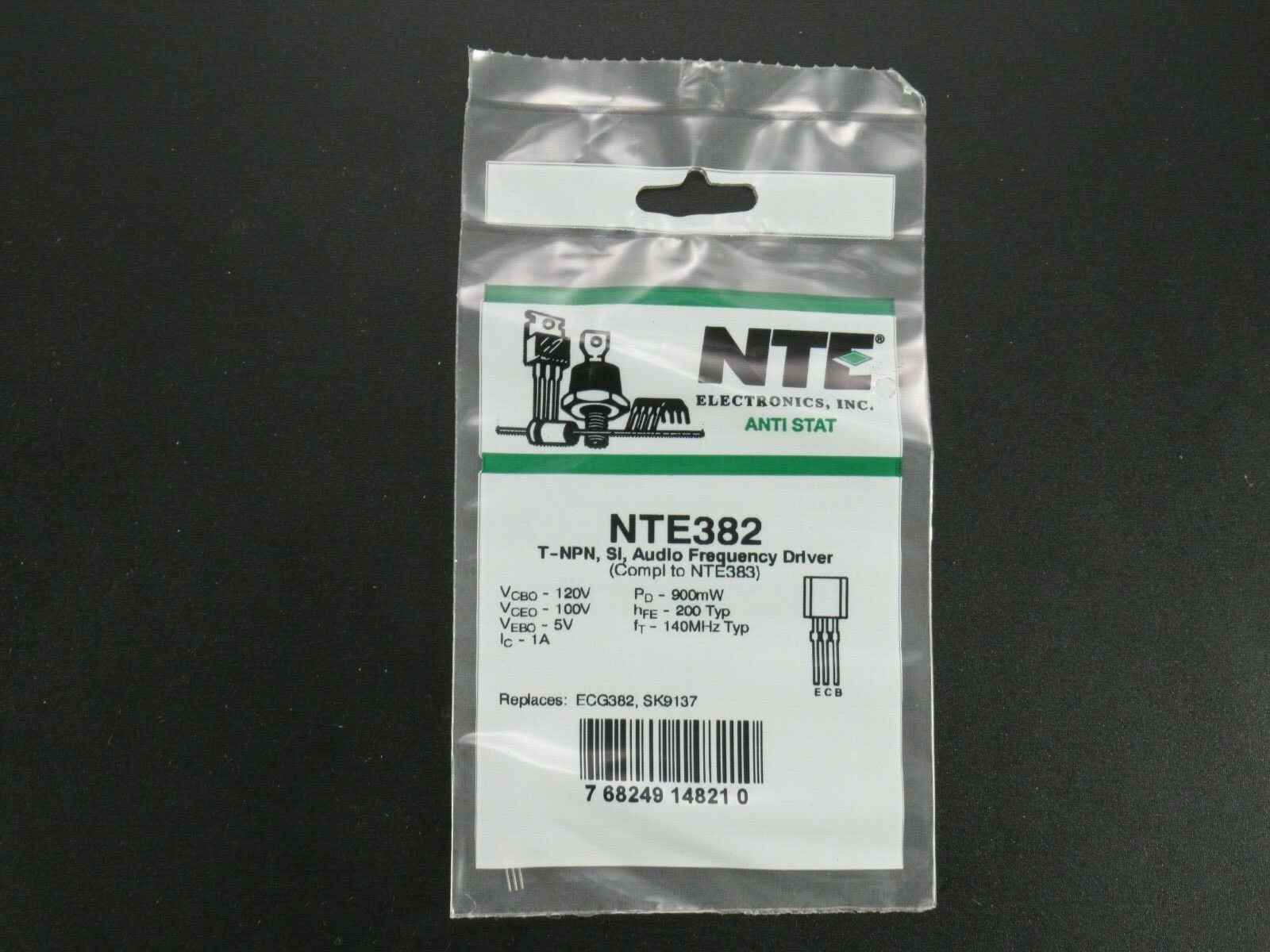 NTE 382 T NPN Si Audio Frequency Driver (ECG) (L CB)