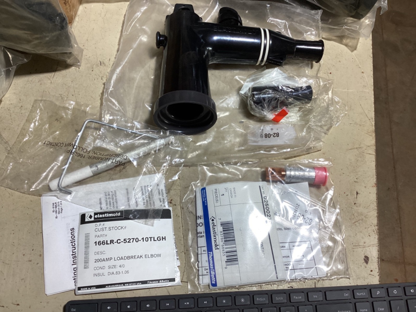 Elastimold 166LR-C-5270-10TLGH 200AMP Loadbreak Elbow Kit w/Compression Lug NEW