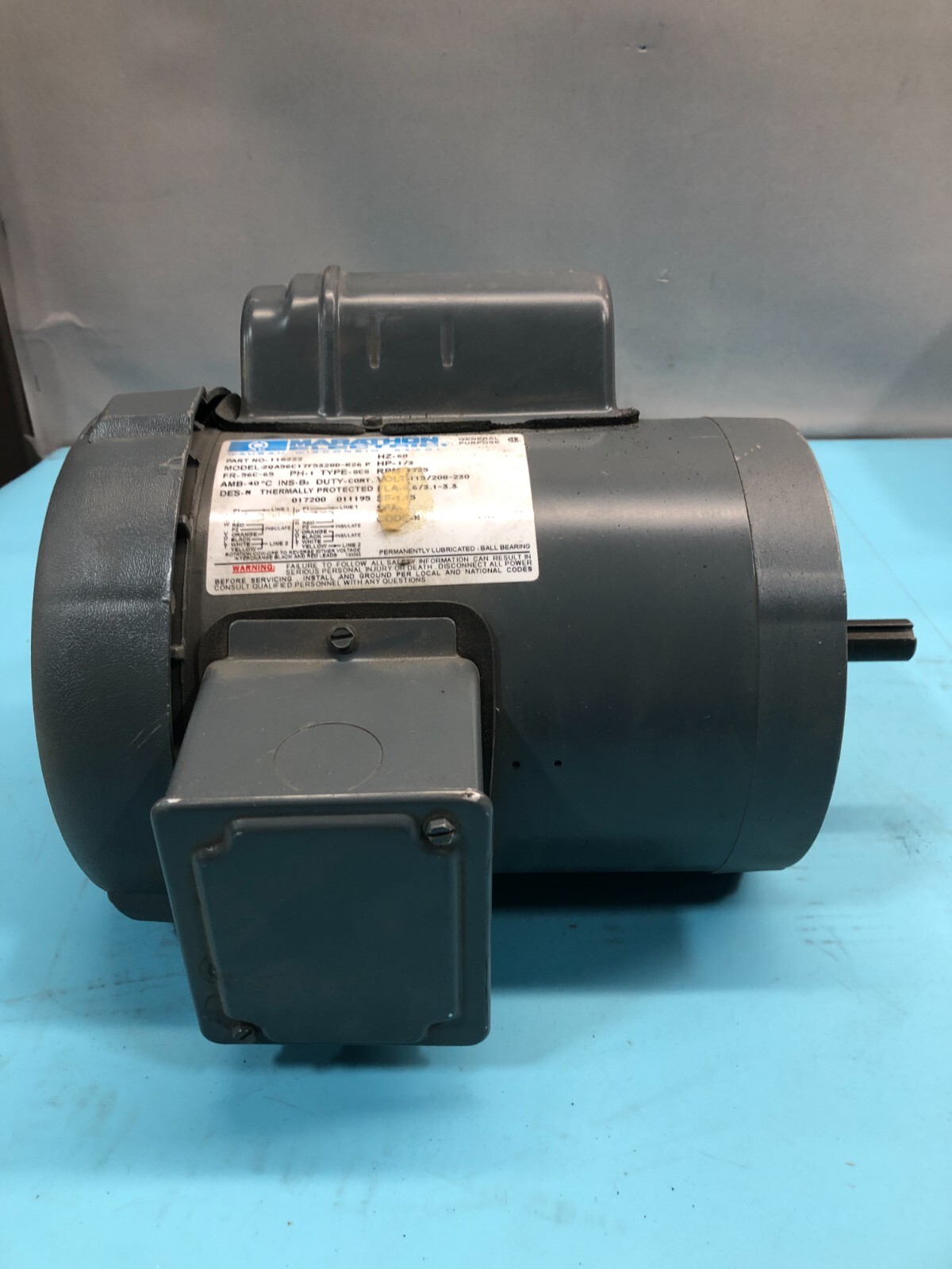 MARATHON ELECTRIC 2QA56C17F5328D-R26 P 118222 GENERAL PURPOSE MOTOR, 153397