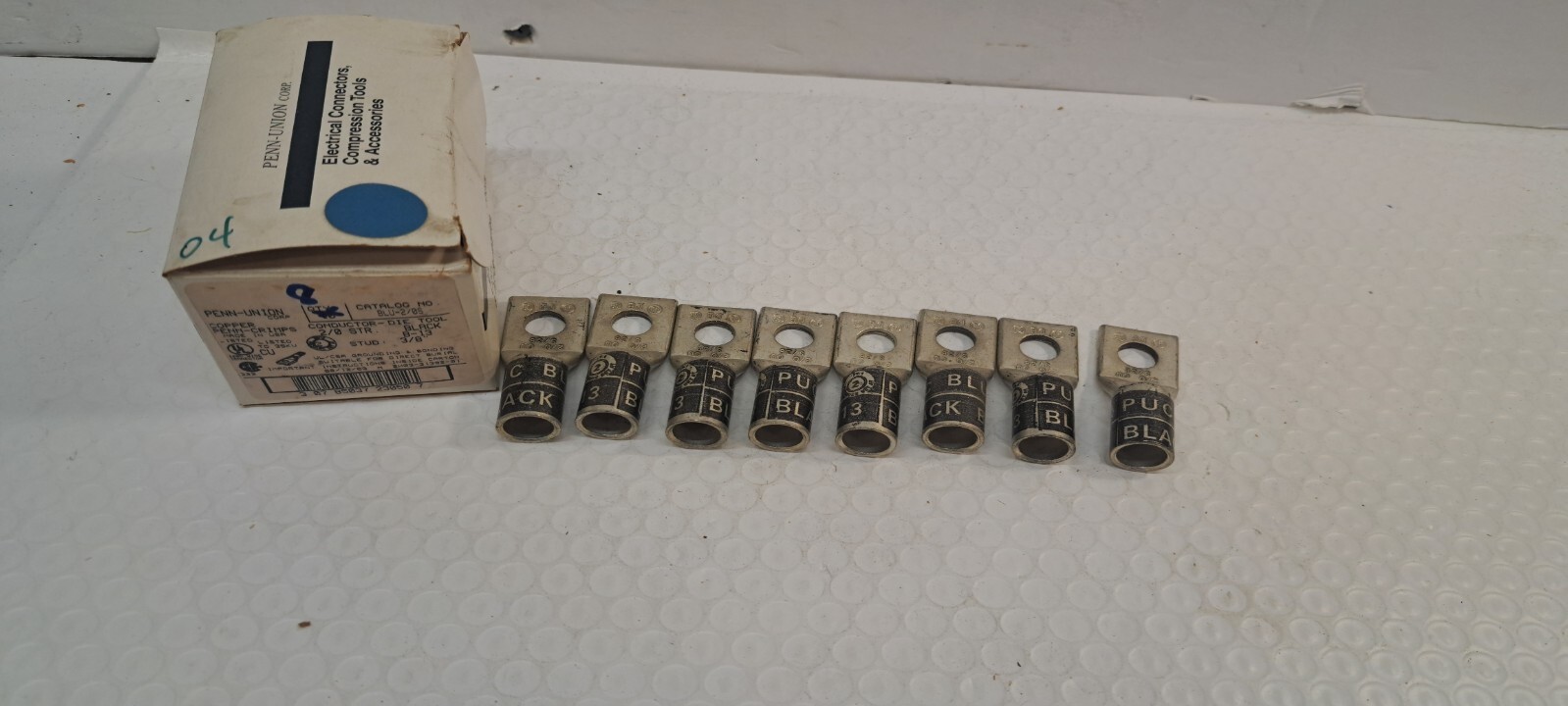 8 pack BLU2/0S Penn-Union 2/0AWG Compression Connector NEW
