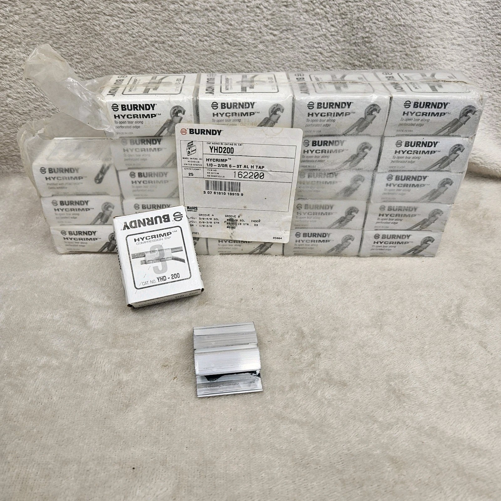Burndy Hycrimp Compression Tap YHD-200 2/0-1/0 ACSR 3/0-2/0 STR Die D3 24 Pack