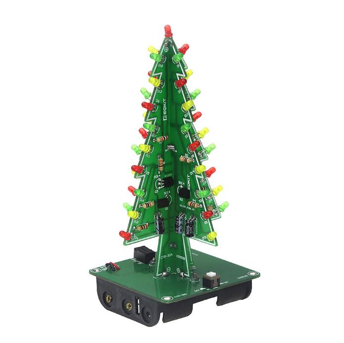 3D Christmas Tree Assemble Kit ICStation DIY Soldering Practice Electronic Kit