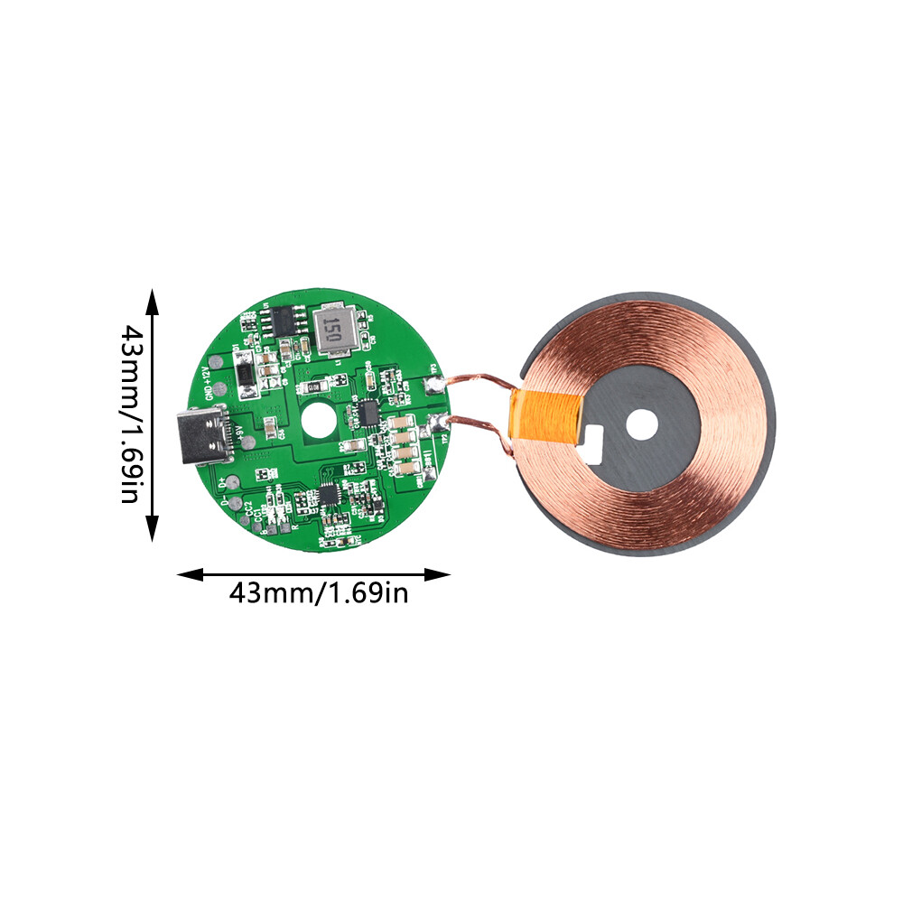 Type-C 20W Wireless Charger Transmitter Module Fast Charging Board For Phone DIY