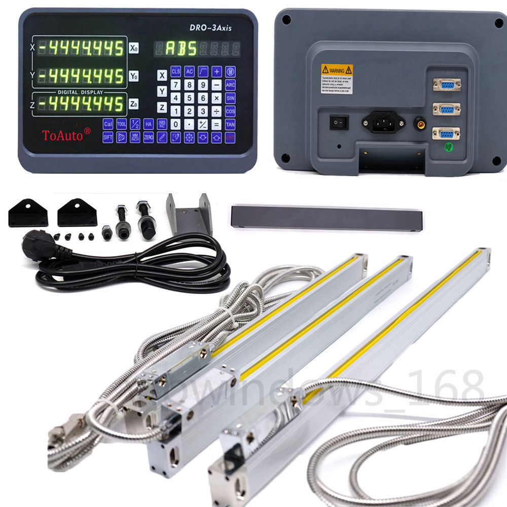 2 3 4 5 Axis DRO Digital Readout Linear Scale 100-2000mm Glass Ruler Mill Repair