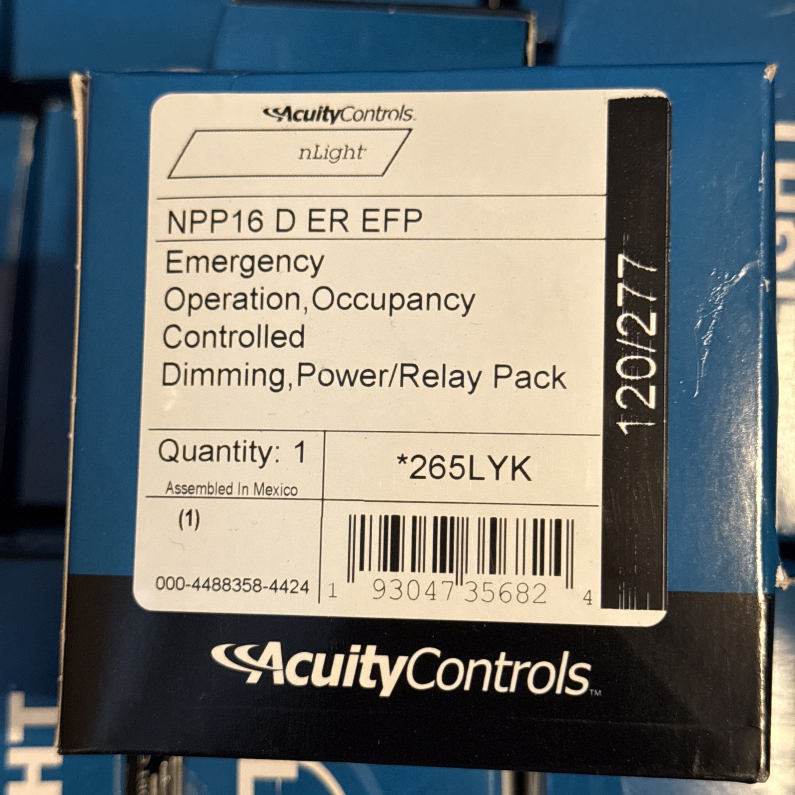 SENSOR SWITCH NPP16-D-ER-EFP NLIGHT RELAY EMERGENCY POWER PACK, 100/277V