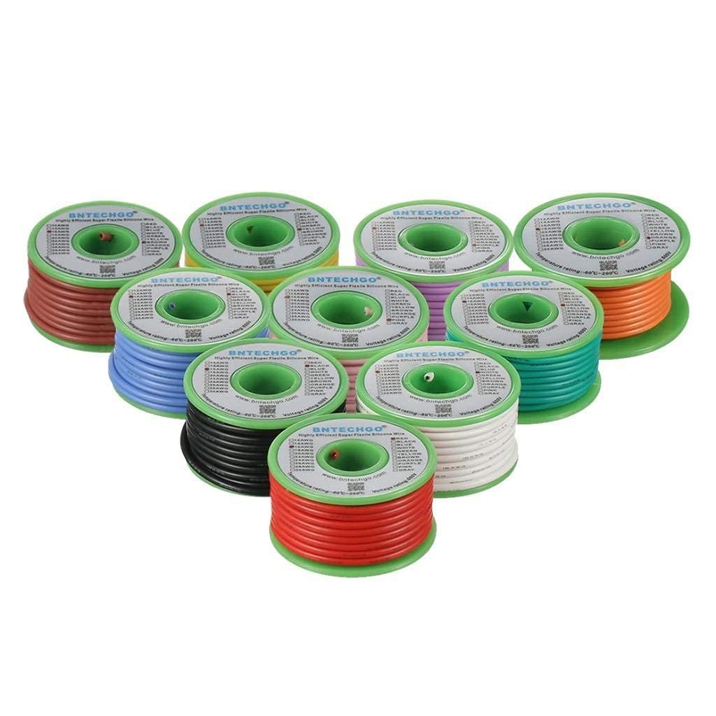 16 Gauge Silicone Wire Kit 10 Color Each 25 ft Flexible 16 AWG Stranded Tinne…