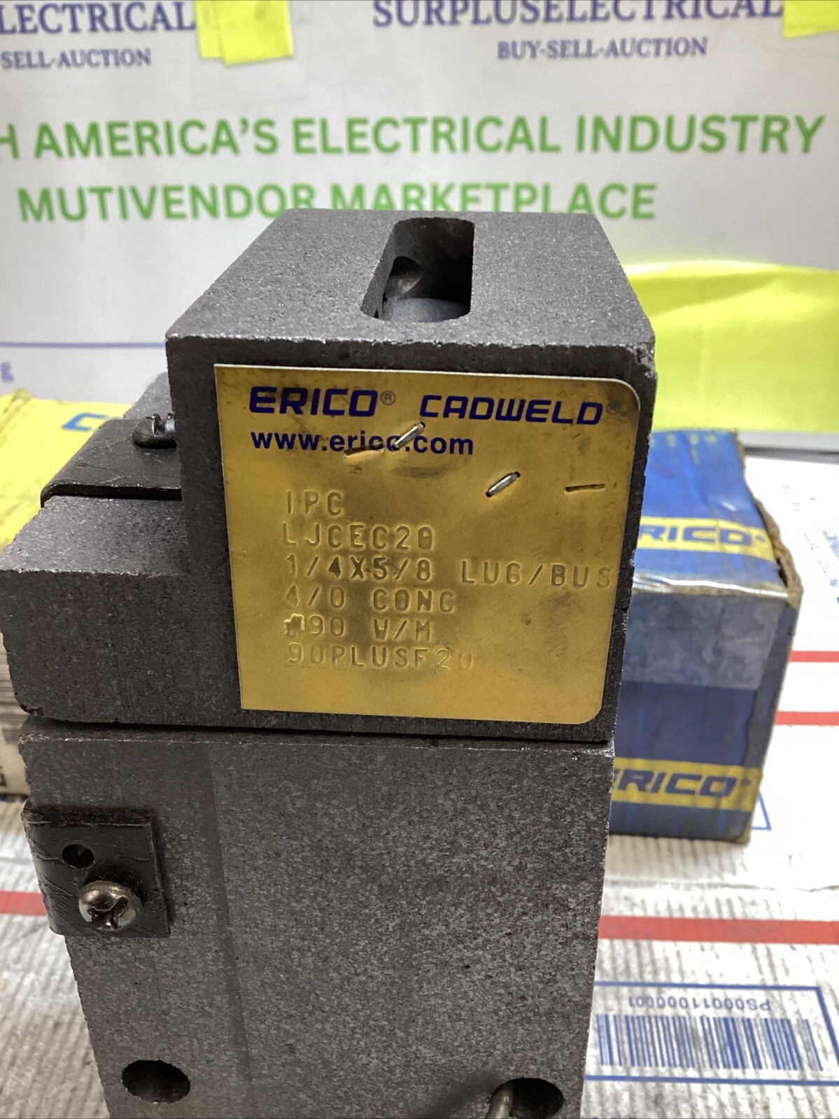 ERICO CADWELD IPC LJCEC20 MOLD 1/4 X 5/8 LUG / BUS 4/0 CONC #90 CART ED4U 3295