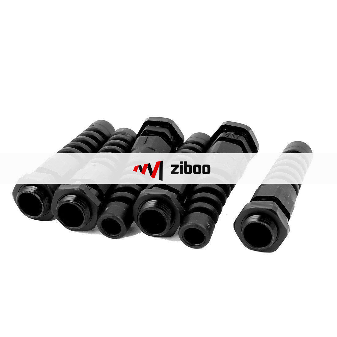 6Pcs Plastic Waterproof Adjustable PG9 4-8mm Spiral Cables GlandBlack 75x24mm✦Kd