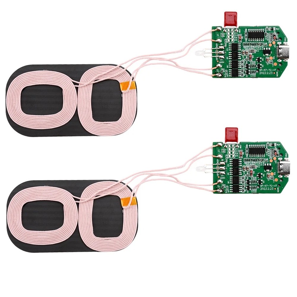 2x Dual Coil 15W Wireless Charger Transmitter Module Fast Charging Board DIY USA