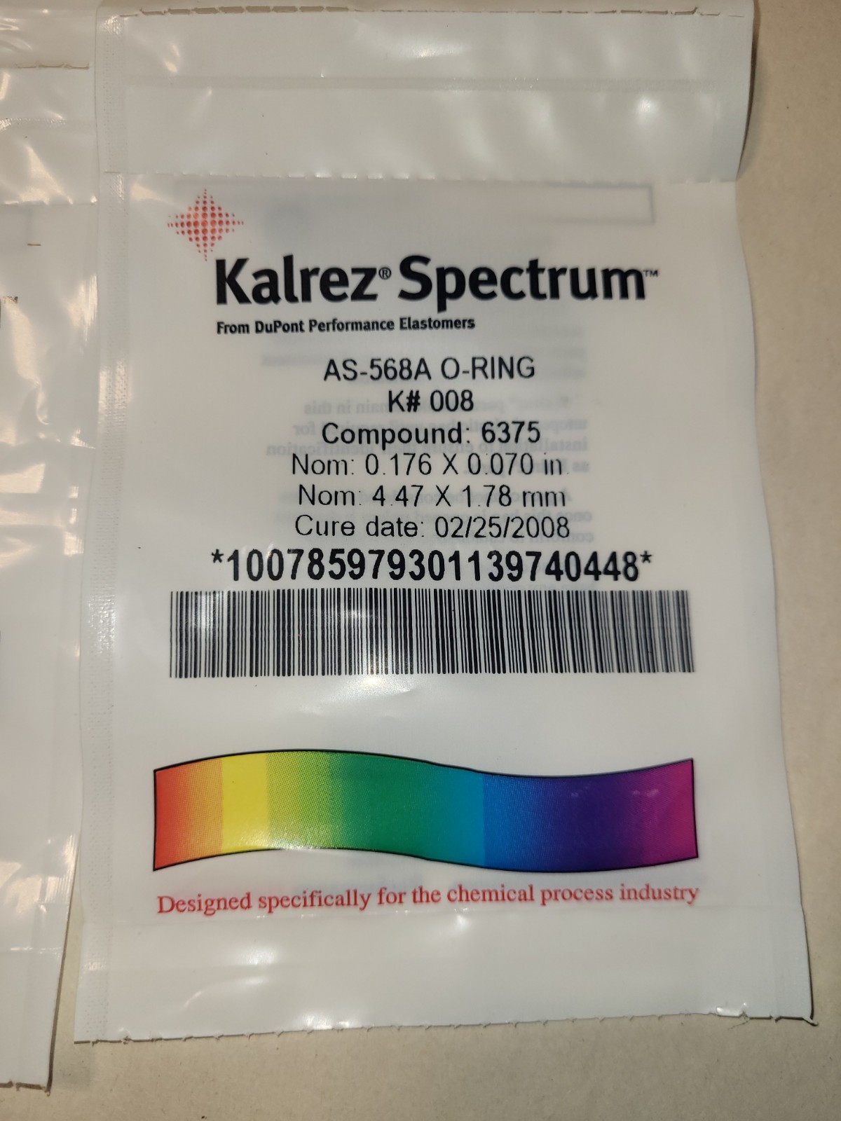 Lot Of 12 Kalrez Spectrum AS-568A O-Ring, K# 008 Compound 6375 (Cure Date 2006)