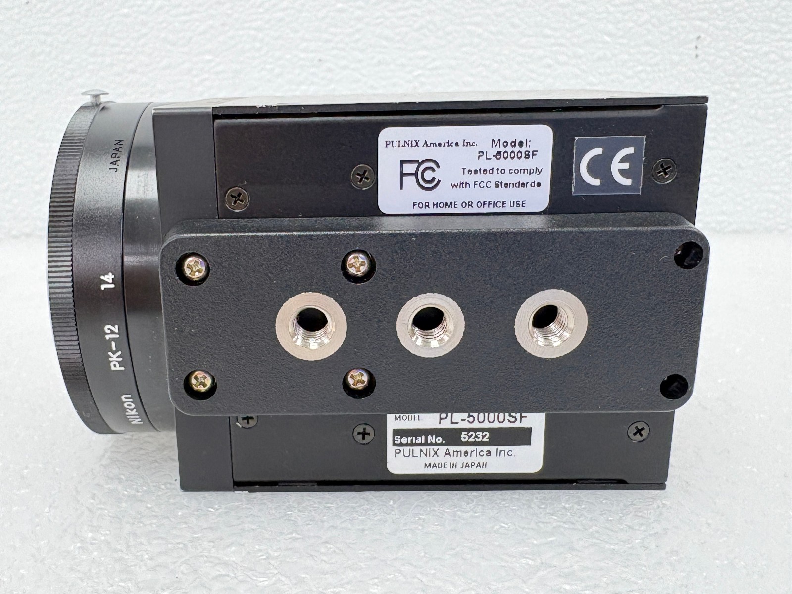 Pre Owned | Pulnix PL-5000SF 5 MP Sony ICX625 CCD Industrial Camera Only – Black