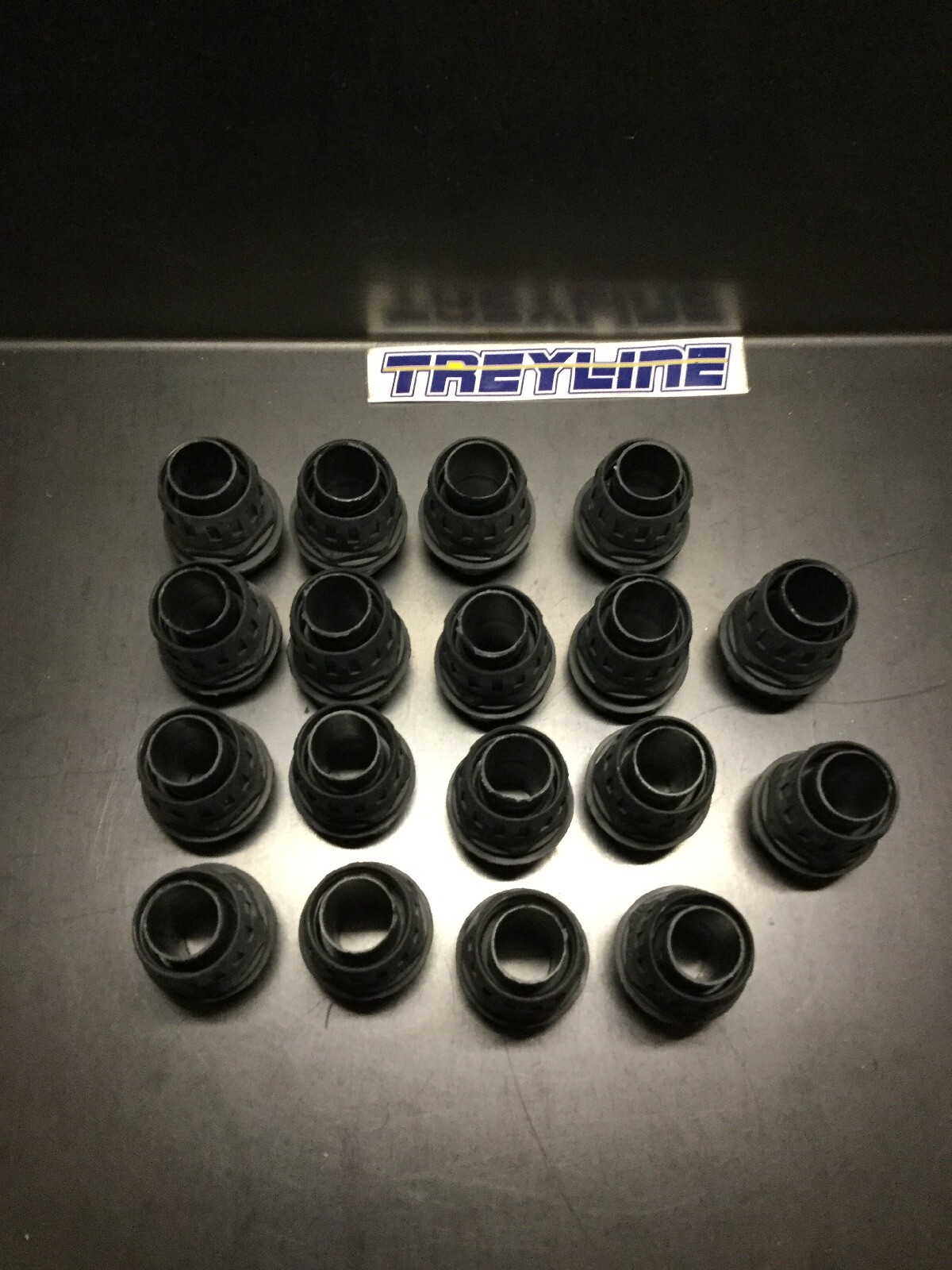 LOT OF 18, IBOCO, RA-20K, CONNECTOR, 20543, BLACK. (22E-3)