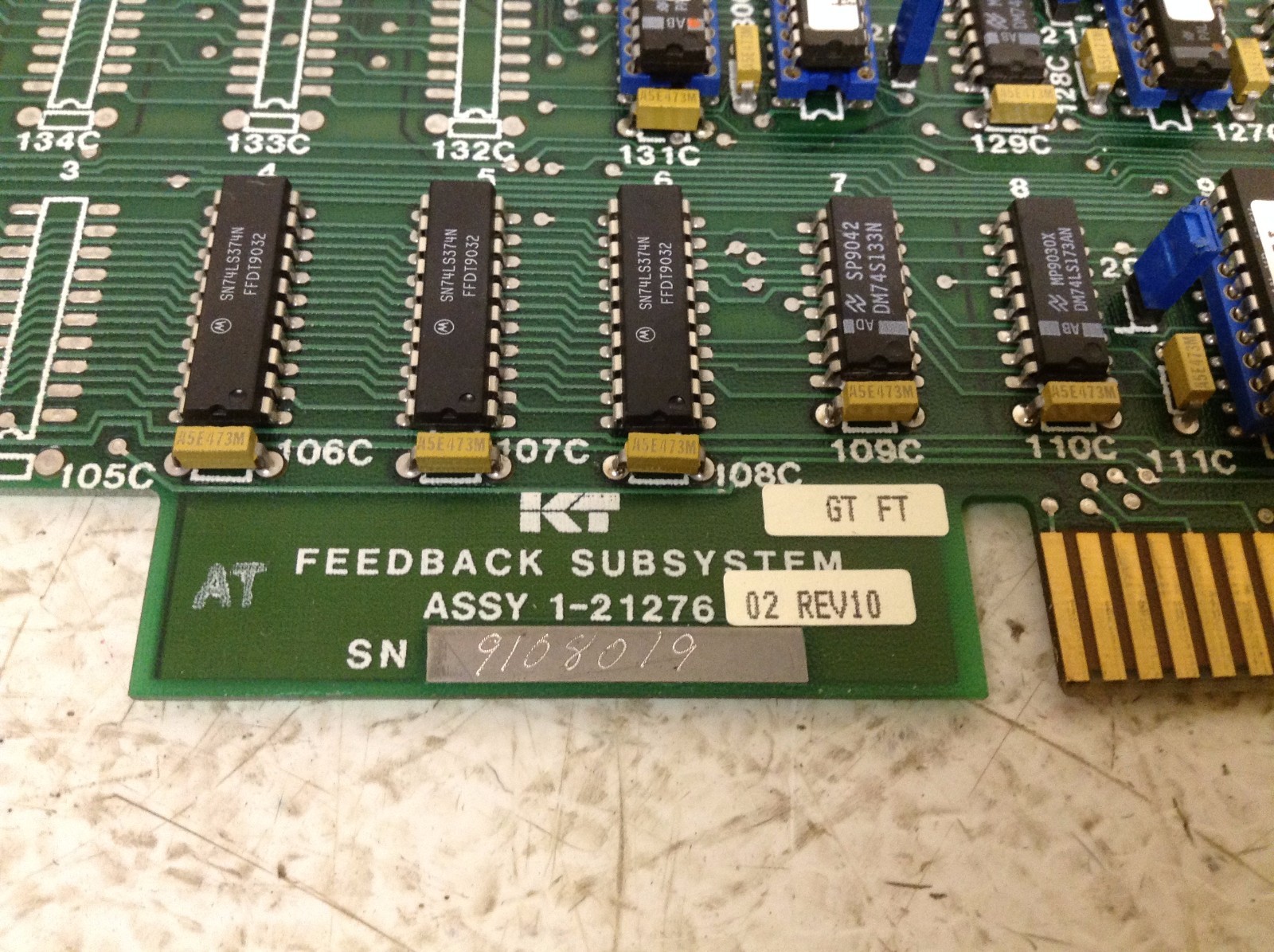 K&T Kearney & Trecker 1-21276-02 REV 10 GT Feedback Subsystem 12127602