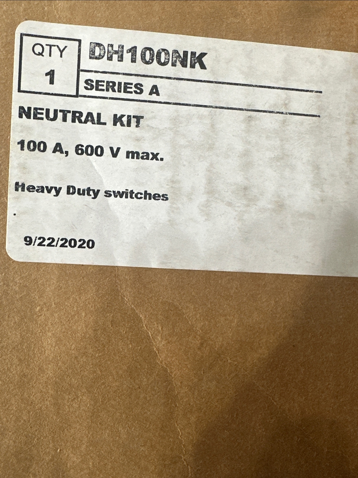 🔴Eaton DH100NK – Safety Switch/Ecb Access/Neutral Block For 100A DH‼️