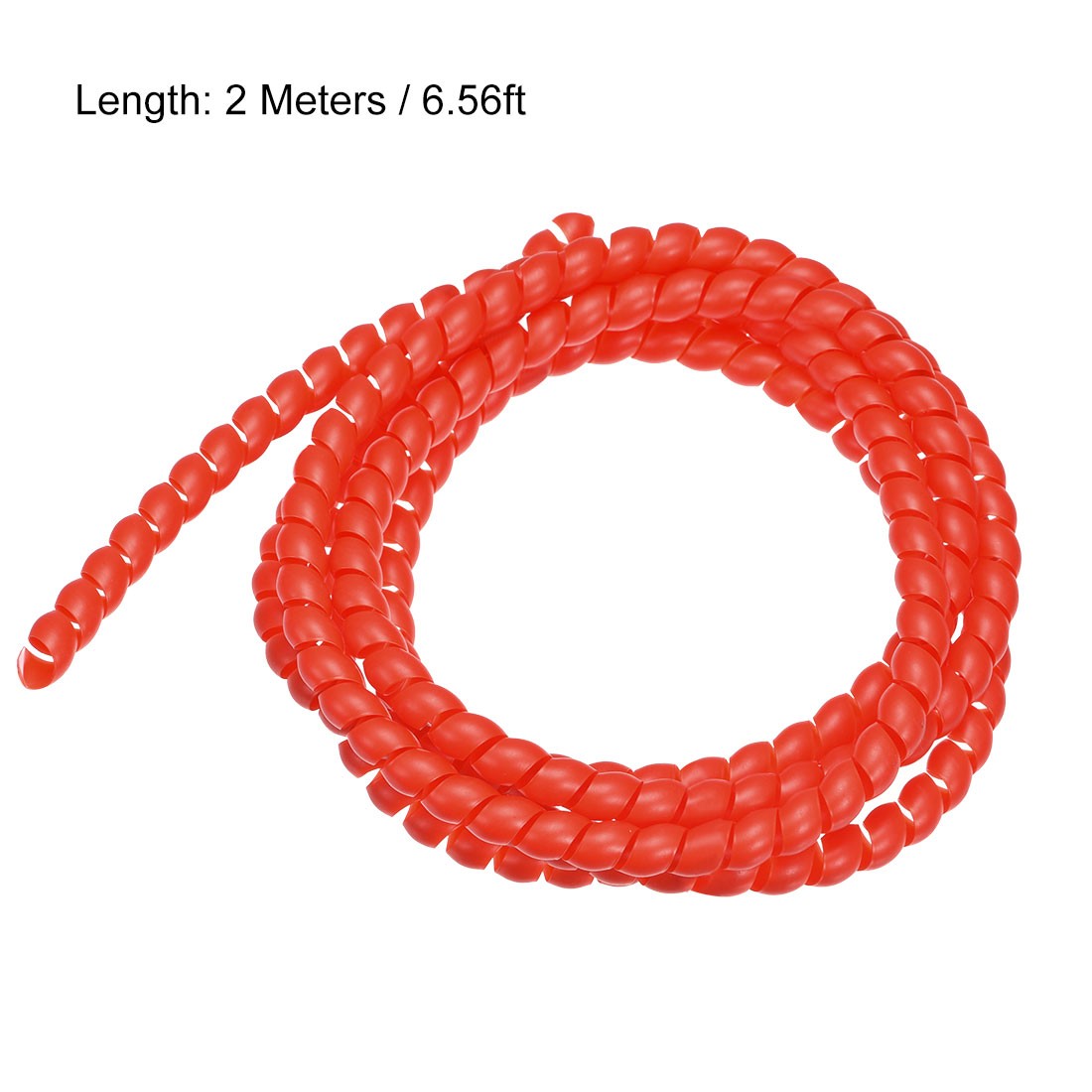 Flexible Spiral Tube Wrap Cable Management Sleeve 8mm x 10mm 2 Meters Length Red