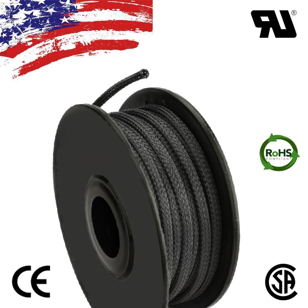 50 FT 1/4″ Black Expandable Wire Cable Sleeving Sheathing Braided Loom Tubing US