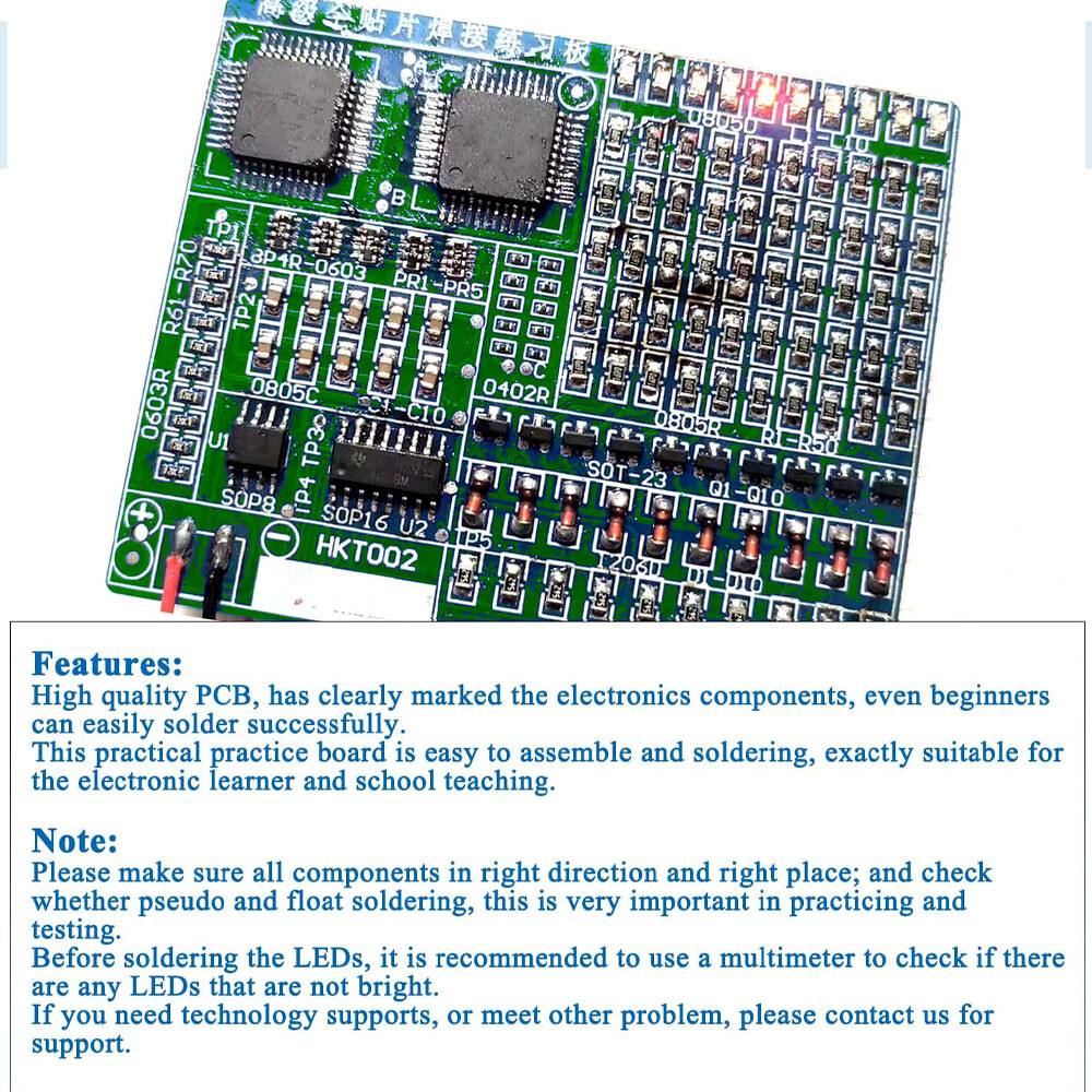 SMD/SMT Components Soldering Practice Board Electronic Project Kits DIY Solderin