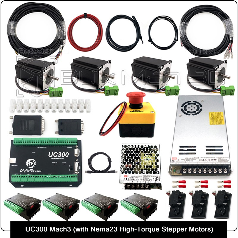 MACH3 4Axis UC300 Controller Kit for QueenBee Ultimate Bee Work-B CNC Router