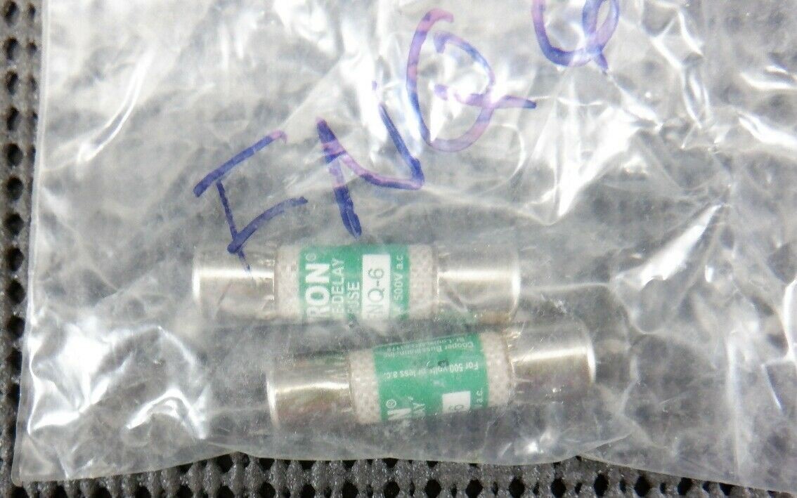 Cooper Bussmann FNQ-6 Time Delay 6A 500VAC Fuse – Lot of 2