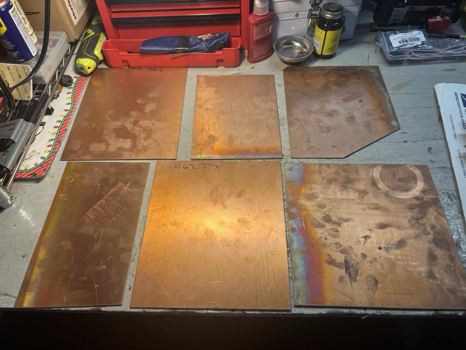 28 ct, 2 Side Copper Clad Circuit Board Laminate PCB .060” 1 oz Micaply, Used