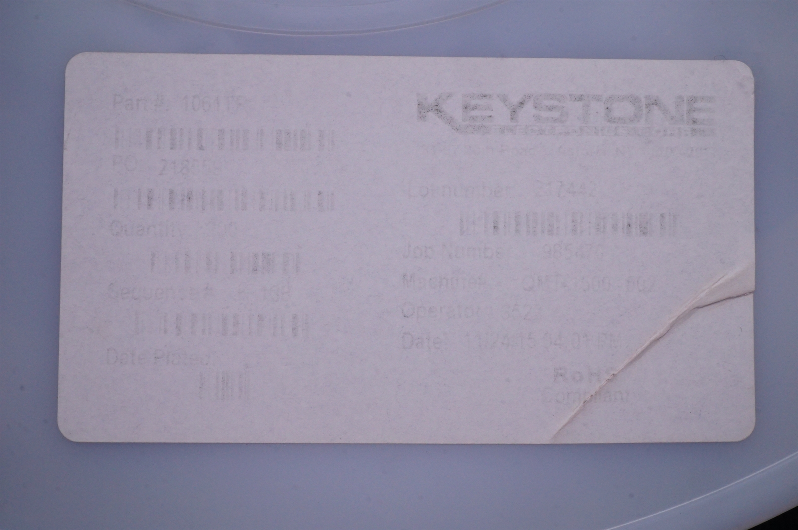 1061 Keystone Coin Battery Holder Open 20mm Surface Mount Tin/Nickel 1061TR